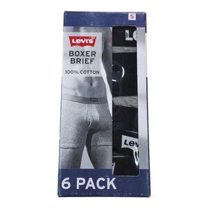 Levis Mens Boxer Briefs 6 Pack 100% Cotton Mens Size Small 28-30"